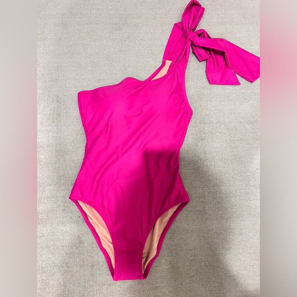NWT J Crew one arm pink swimsuit - size 8